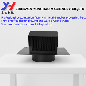 ฝาครอบช่องระบายอากาศโลหะแบบกำหนดเอง พร้อมตะแกรงและตัวหน่วงลม ทำจากเหล็กสีดำ สำหรับระบบระบายอากาศภายนอกอาคาร - Product Image 2