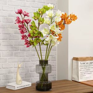 Decoración <span class=keywords><strong>para</strong></span> el Hogar, Decoración <span class=keywords><strong>para</strong></span> Bodas, <span class=keywords><strong>Arreglos</strong></span> Florales Artificiales, Adornos, Tallo de Orquídea Cymbidium Artificial, Ramo Tropical - Product Image 1