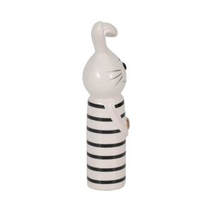 Statuetta decorativa in ceramica a forma di coniglio con cuore, scultura animale per decorazioni domestiche, bagno, ufficio, soggiorno - Product Image 3