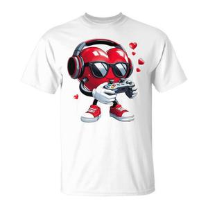T-Shirt Promozionale per San Valentino con Controller a Forma di Cuore per Ragazzi e Ragazze - Product Image 1