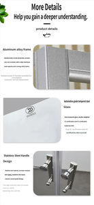 Moderna Cabina de Ducha Plateada Brillante <span class=keywords><strong>HECE</strong></span> con Cristal Templado de 8mm y 10mm para Baño - Product Image 4