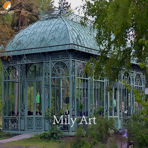 <span class=keywords><strong>Maison</strong></span> d'extérieur de style européen Joint métallique Véranda Maisons en verre Gazebo en fer forgé - Product Image 4