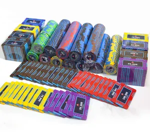 Conjunto de fichas de arcilla multicolor de alta calidad, juego personalizado de fichas de póker de colores mezclados
