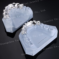 Grillz Hip Hop en Argent Sterling 925 avec Grandes Pierres VVS Certifiées par un Certificat Tierce Partie pour Hommes