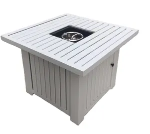 33 ''Square Backyard Patio Feuerstelle BBQ, Outdoor Garten Gas Quadrat Feuerstelle, Outdoor Square Holzkohle Metall Feuerstelle