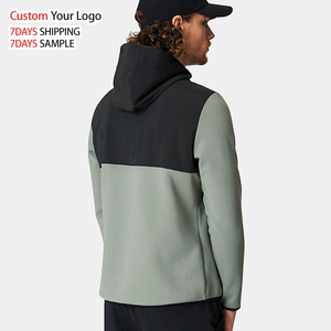 Custom Embroidered Polyester Cotton Quarter Zip Hoodie for Men-Quick Dry Waterproof Breathable Eco-Friendly - Product Image 3