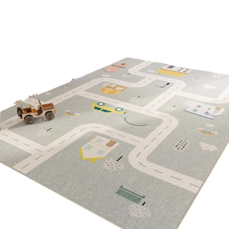 Tappeto da gioco tappeto per bambini fatto a mano in Nylon stampato mappa stradale della città con funzione ammortizzata per auto per la casa e giocattoli