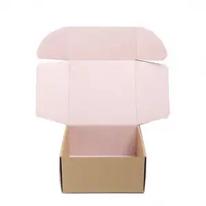 Black Folding Small Tuck Top Corrugated Cardboard Paper Boxes Carton Post Mailing Subscription Packaging box with logo