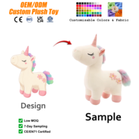Peluche licorne personnalisée mignonne, animaux en peluche sur mesure pour enfants, cadeaux de Noël, décoration de chambre, peluches kawaii, mascotte OEM