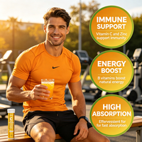 Comprimé effervescent multivitaminé OEM/ODM à haute absorption de vitamine C et zinc pour boisson énergisante