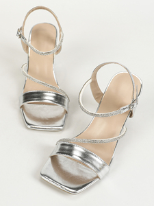 Sandalias de Tacón Alto para Mujer con Tacón de Cristal, Nueva Moda de Verano 2024 con Pedrería - Product Image 5