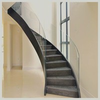 Escalier hélicoïdal contemporain intérieur en bois de qualité supérieure pour villa, duplex et projets de construction commerciale
