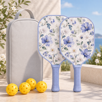 Raquette de pickleball pressée à froid, surface en fibre de verre, noyau en nid d'abeille PP, sensation de frappe équilibrée pour les joueurs débutants
