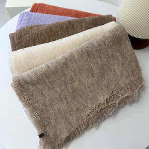 Mùa Thu Mùa Đông Mới Đơn Giản Ấm Áp Len Khăn Khăn Choàng Màu Rắn Mohair Khăn Cho Nam Giới Phụ Nữ Tất Cả Các Trận Đấu Bán Buôn Truyền Thống Khăn Choàng - Product Image 2