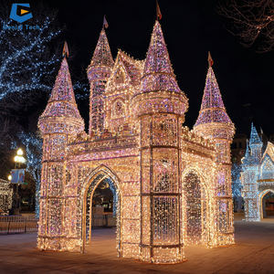 Sculpture lumineuse de château multicolore romantique RGB IP65 SGLS07, lanterne de parc zoo pour les fêtes et les événements - Product Image 1