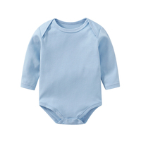 Combinaison Bébé Unisexe à Manches Longues en Coton Couleur Unie, Col Enveloppant, Boutons Pression au Croisillon, Vente en Gros