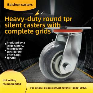 Roulettes robustes 4 pouces 5 pouces 6 pouces <span class=keywords><strong>8</strong></span> pouces Roues universelles silencieuses Roues directionnelles grises Frein universel Caoutchouc PU OEM - Product Image 5