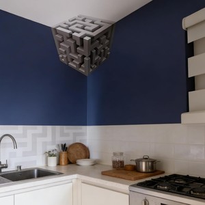 En stock : Autocollant mural en forme de cube à illusion d'optique 3D, style minimaliste américain, décoration créative pour la <span class=keywords><strong>maison</strong></span> et le <span class=keywords><strong>bureau</strong></span> - Product Image 1