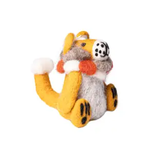 Mainan buatan tangan merino wol bulu singa mainan mewah kerajinan wol 2024 boneka edukasi Montessori