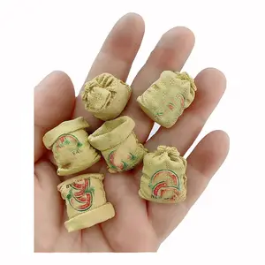 3D Chinese Style Money Bless Gold Color Wealthy Resin Beads Kawaii Design for Dollhouse Accessory Supplies