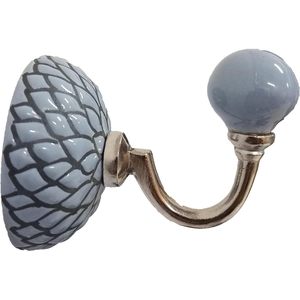 PARIJAT Handicraft Set 2 Ceramic Metal <b>Wall</b> Hooks <b>Wall</b> Mounted Single Hook Hanger for <b>Hanging</b> Clothes Hat Door Hook <b>Storage</b> - Product Image 4
