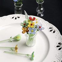 Figurines de fleurs en verre miniatures faites à la main - Plus de 49 styles d'art floral décoratif du mois de naissance pour la maison, le bureau
