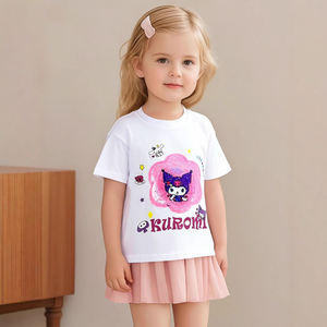 2025 é<span class=keywords><strong>t</strong></span>é réversible retournement paillettes enfants <span class=keywords><strong>T</strong></span>-<span class=keywords><strong>Shirt</strong></span> col rond Style décontracté avec motif de dessin animé vêtement teint pour garçons et filles - Product Image 2