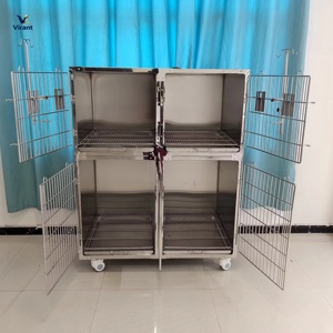 Cage vétérinaire tout-en-un en acier inoxydable pour le toilettage des chiens et l'isolement des animaux de compagnie, modèle VIRANT VM-ICU, garantie 1 an - Product Image 6