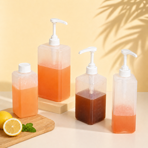 Garrafa Plástica Transparente de Alta Qualidade com Bico Dosador para Molhos e Xaropes, Dispensador de Condimentos de Grau Alimentício para Geleia de Frutas e Mel 1000ml - Product Image 1