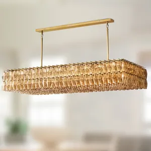 Exquisite Modern Luxury Diamond-Cylindrical Crystal Pendant Chandelier For Living Dining Room Kitchen Island Foyer Bedroom