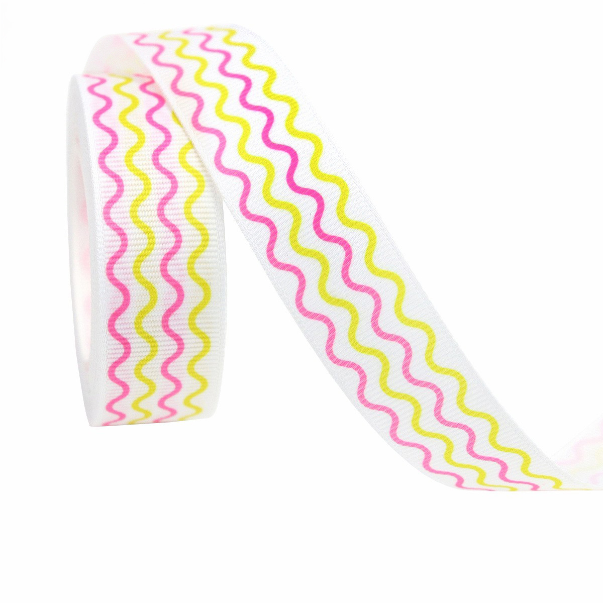 Rayure ondulée-Blanc-2,2 cm*10 yards C'est une fille-Rose clair-2,2 cm*10 yards