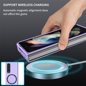 Funda magnética para teléfono móvil Samsung <span class=keywords><strong>Galaxy</strong></span> Z, carcasa magnética de carga inalámbrica, armadura de Color, plegable, TPU, PC, 4, 3, nuevo diseñador - Product Image 4