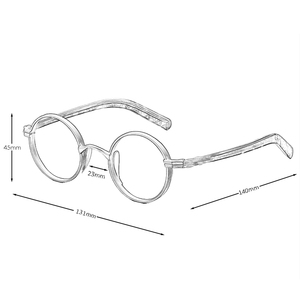 Jiojew cổ điển cao cấp Vòng hình dạng Titan Acetate Kính Mắt Nhật Bản Retro rùa mắt kính khung quang học - Product Image 6