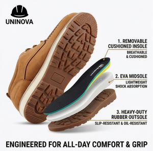 Chaussures de sécurité basses à bout en acier, bottes de travail en cuir véritable pour hommes, légères, antidérapantes, chaussures de protection industrielles - Product Image 2