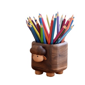 Black Walnut Wood <b>Pen</b> Holder Sheep Design Solid Wood Storage <b>Box</b> Office Desktop Ornament Gift Birthday Present - Product Image 5