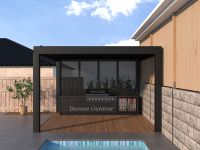 Cuisine extérieure avec évier et couvercle, unité de cuisson modulaire résistante aux intempéries pour jardin, terrasse, rénovation de cour