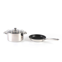 Ensemble d'ustensiles de cuisine en acier inoxydable, Casserole avec couvercle