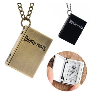 Montre de poche en quartz Death Note, petite taille, forme de <span class=keywords><strong>livre</strong></span> noir, pendentif collier, cadeaux d'anniversaire pour hommes, femmes et enfants - Product Image 1