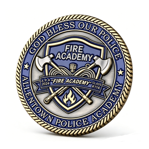 Allentown Academy Fire Academy Class 114 Commemorative <b>Medal</b> Gold Plated Zinc Alloy Hard Enamel Souvenir - Product Image 1
