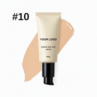 Fond de Teint Liquide Vegan Couvrance Totale 40g Maquillage Léger Teinte Naturelle avec Protection Solaire SPF 55 Sans Logo