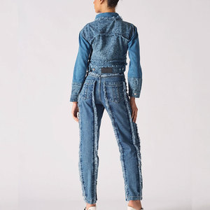 New Fashionable Lightweight <b>Women</b> Jeans Tracksuit Eco-Friendly Long Sleeves <b>Jackets</b> Custom Logo Tracksuit for <b>Women</b> - Product Image 3