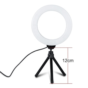 Anneau lumineux LED de studio de 6 pouces, dimmable, froid et chaud, pour appareil photo, téléphone, vidéo, lampe avec trépieds, anneau lumineux de table pour <span class=keywords><strong>Canon</strong></span> - Product Image 2