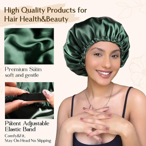 بونيه للمجارف فضفاضة مخصصة قابلة للتعديل مزدوجة الوجهين طقم غطاء من الساتان مع سكرونشي بيع بالجملة للنساء - Product Image 3