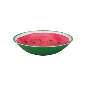 18-Piece Watermelon Floral Melamine Dinnerware Set Round Plate <strong>Bowl</strong> for Summer Picnics Camp Holidays Factory Direct Free Sample - Product Image 2
