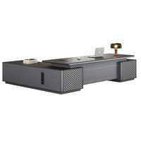Luxueux mobilier de bureau exclusif pour PDG, bureau de direction haut de gamme en bois noir, bureau de direction moderne
