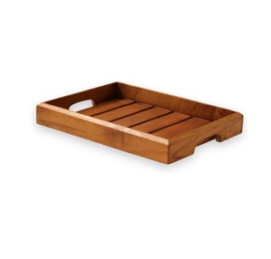 Plateau de service en bois d'acacia avec poignée suspendue, plateau à compartiments <span class=keywords><strong>pour</strong></span> fromage, fruits, noix, collations - Product Image 1