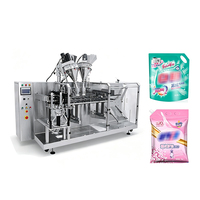 Machine d'emballage entièrement automatique pour sachets préformés, double décharge, pesage de poudre de savon, remplisseuse horizontale quantitative de poudre