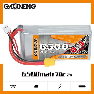 GNB GAONENG แบตเตอรี่ลิเธียม6500MAH 7.6V 2S 70C Cabled XT60 HV LiHV Shorty Pack แบตเตอรี่ LiPo ปรับแต่งรถ RC Drone - Product Image 2
