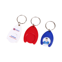 Chariot de supermarché de conception personnalisée jeton de pièce de monnaie chariot en plastique porte-clés