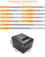 Kongta printer termal 80mm, printer termal cetak tiket 3 inci harga printer termal